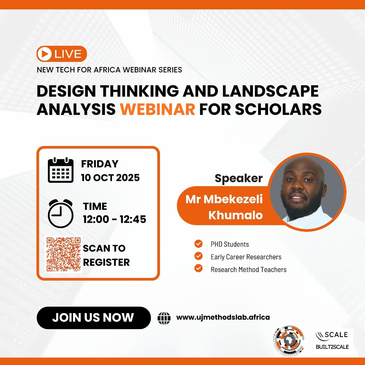 Design Thinking and Landscape analysis Webinar for scholars